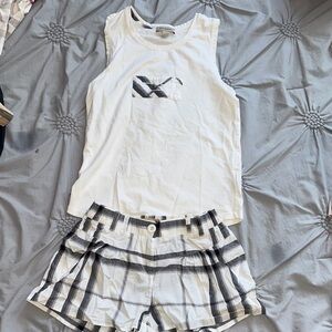 Burberry White and Gray Kids Matching Set
